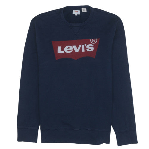 Levi's Men's Blue Logo Crew Neck Pullover Sweatshirt Size L