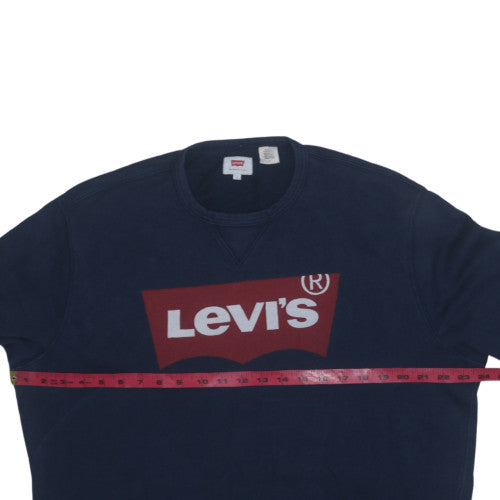 Levi's Men's Blue Logo Crew Neck Pullover Sweatshirt Size L