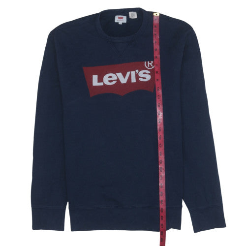 Levi's Men's Blue Logo Crew Neck Pullover Sweatshirt Size L