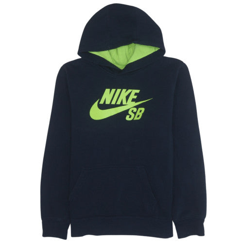 Nike Boys Blue XL Pullover Fleece Hoodie Skateboarding Logo Hooded Sweatshirt