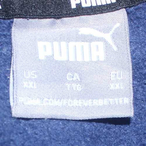Puma Men's Navy Blue Pullover Hoodie 2XL Regular Fit Sports Style