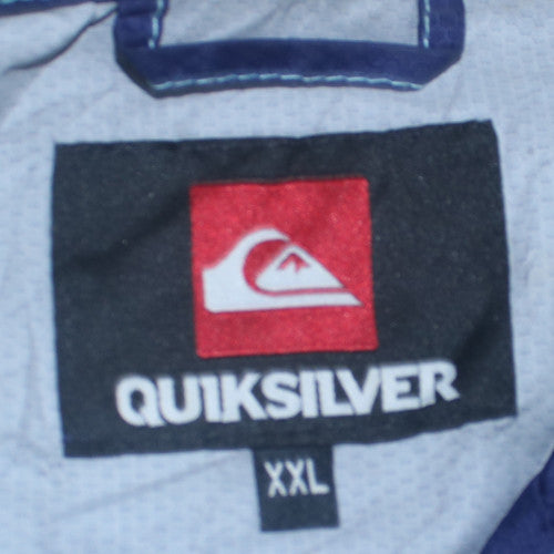Quiksilver Men Blue 2XL Hooded Windbreaker Jacket