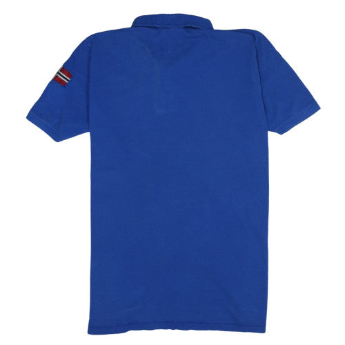 Napapijri Men's Blue Cotton Polo Shirt Size M Embroidered Logo