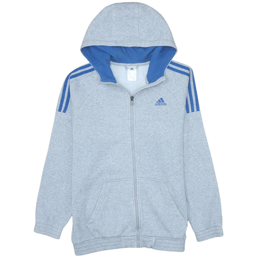 Adidas Men’s Grey Full Zip Hoodie Size L Sports Fleece Jacket