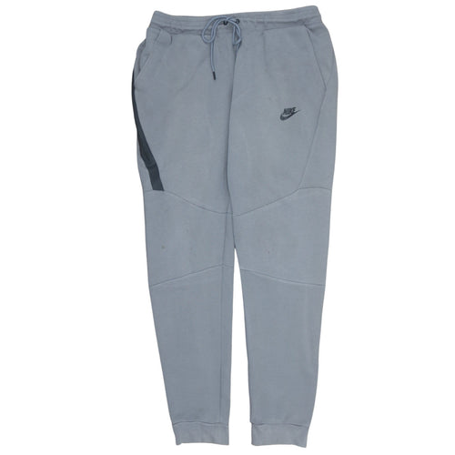 Nike Men Grey L Jogger Sweatpants Cotton Blend Tapered Fit