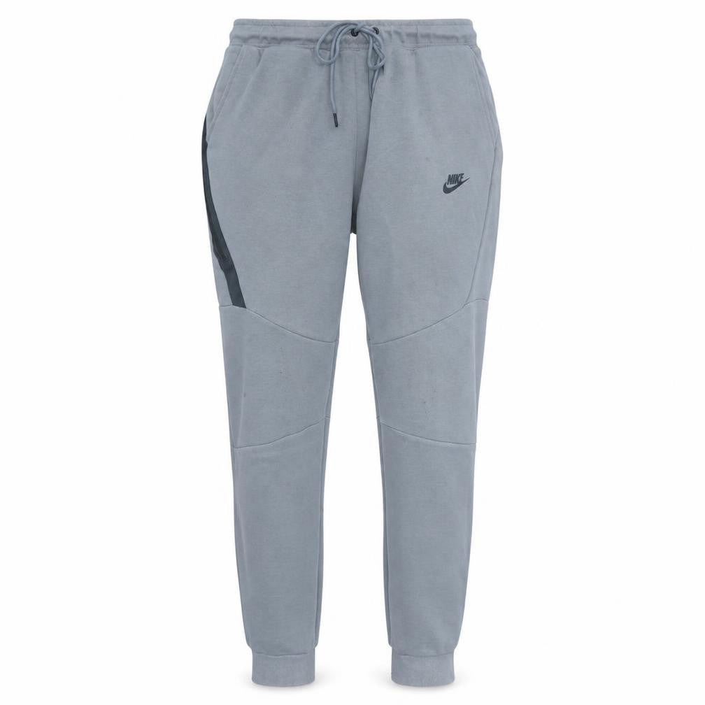 Nike Men Grey L Jogger Sweatpants Cotton Blend Tapered Fit
