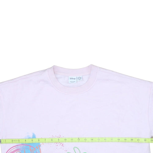 Disney Womens Pink Mickey Graphic Pullover Sweatshirt Size M