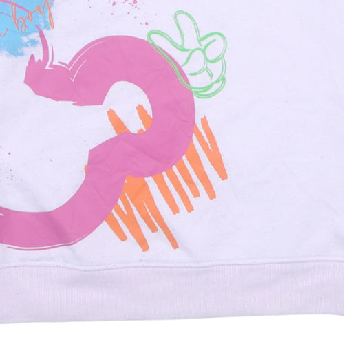 Disney Womens Pink Mickey Graphic Pullover Sweatshirt Size M