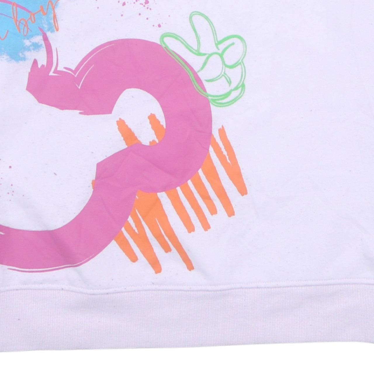 Disney Womens Pink Mickey Graphic Pullover Sweatshirt Size M