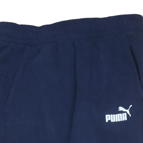 Puma Men's Blue Jogger Sweatpants S Regular Fit Casual Sportswear