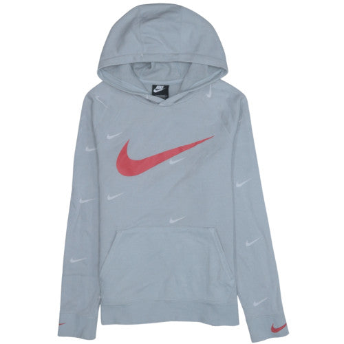 Nike Girls Grey Hoodie XL (158-170cm) Pullover Logo Sweatshirt