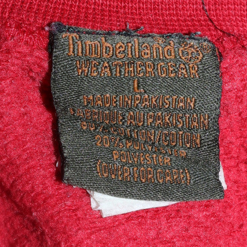 Timberland Men's Red Embroidered Logo Pullover Sweatshirt Size L