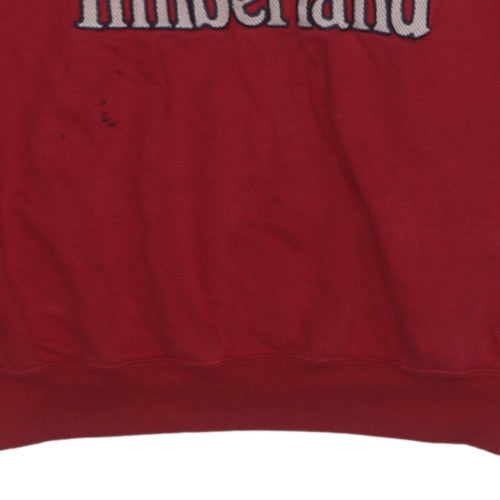 Timberland Men's Red Embroidered Logo Pullover Sweatshirt Size L