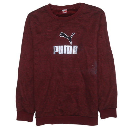 Puma Men’s Red 2XL Pullover Crew Neck Sweatshirt with Logo