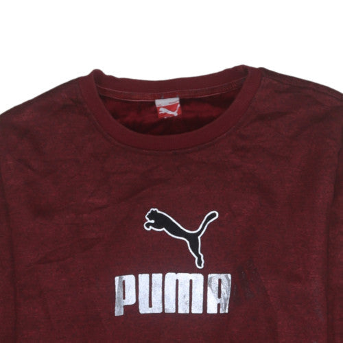 Puma Men’s Red 2XL Pullover Crew Neck Sweatshirt with Logo