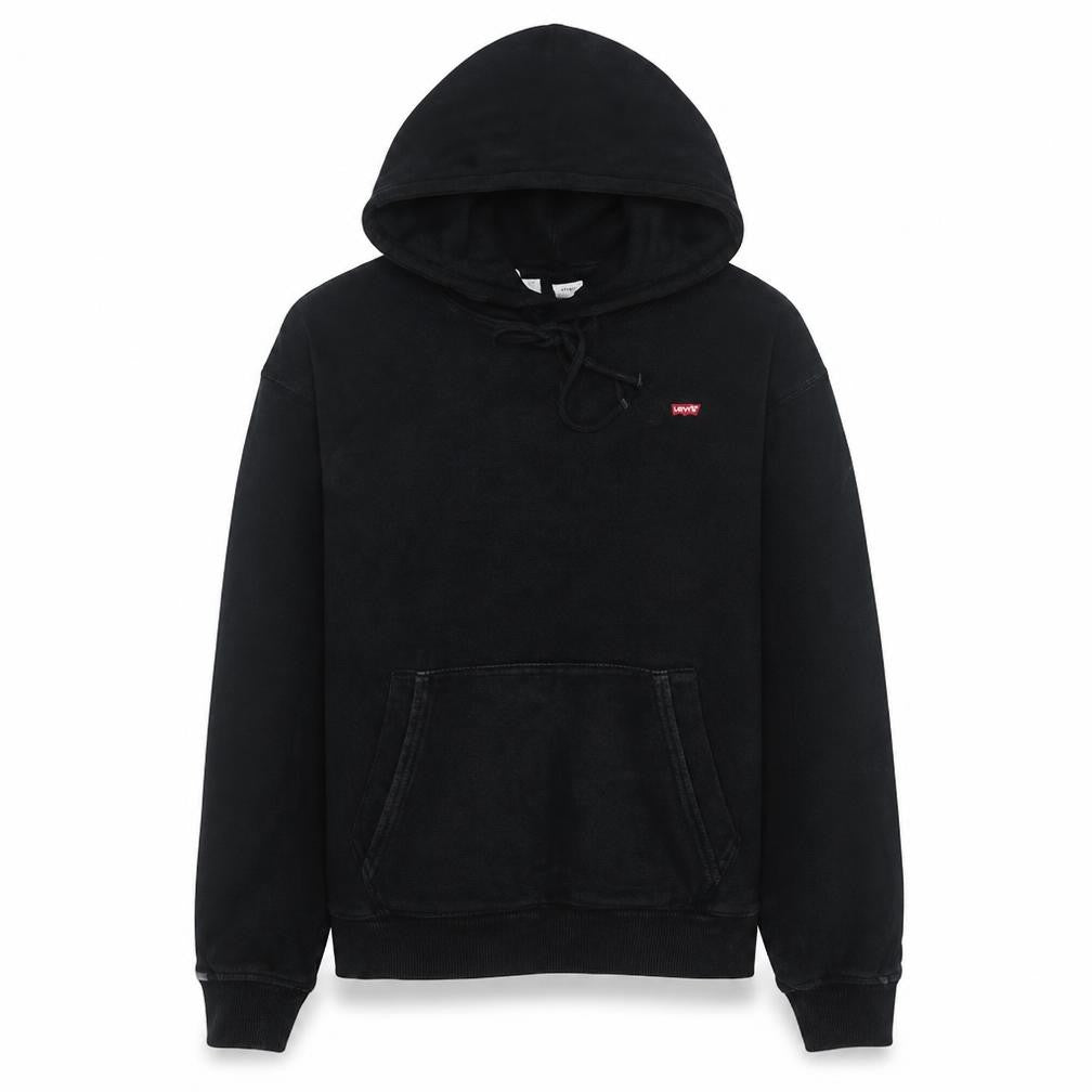 Front view of Levi's Men's Black Pullover Hoodie XS Regular Fit Fleece