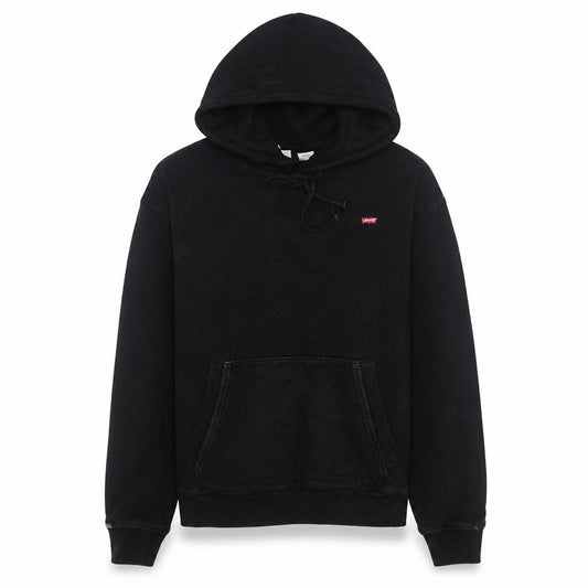 Front view of Levi's Men's Black Pullover Hoodie XS Regular Fit Fleece