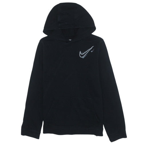 Nike Boys Black XL Pullover Fleece Hoodie with Logo Print
