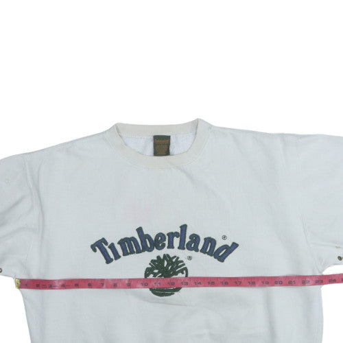 Timberland Womens White Large Crew Neck Pullover Sweatshirt
