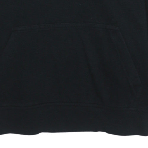 Vans Womens Black Pullover Hoodie Small Hooded Logo Cotton Blend