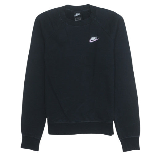 Nike Womens Black XS Pullover Sweatshirt Cotton Blend Crew Neck