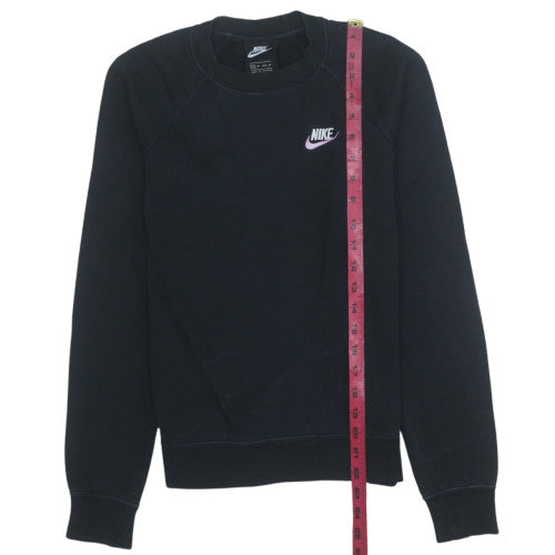 Nike Womens Black XS Pullover Sweatshirt Cotton Blend Crew Neck