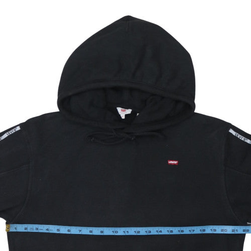 Levi's Womens Black XS Pullover Hoodie with Logo Tape Trim