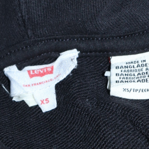 Levi's Womens Black XS Pullover Hoodie with Logo Tape Trim