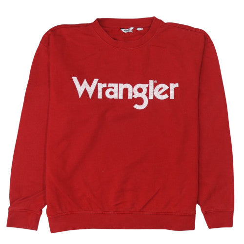 Wrangler Men's Red Logo Crew Neck Cotton Sweatshirt L