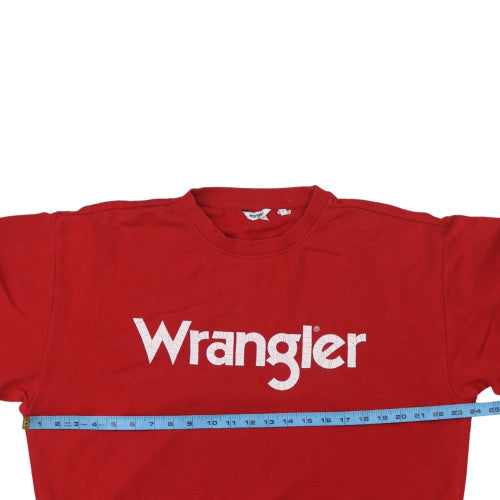 Wrangler Men's Red Logo Crew Neck Cotton Sweatshirt L