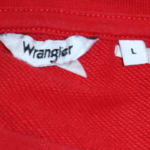 Wrangler Men's Red Logo Crew Neck Cotton Sweatshirt L