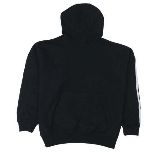 Adidas Women Black Size 10 Pullover Hoodie with Logo and Stripes