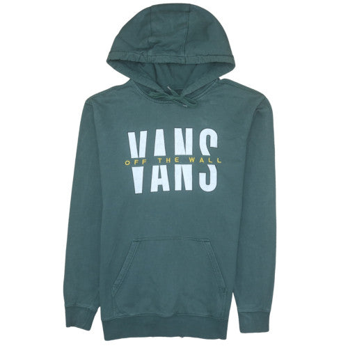 Vans Men's Green Pullover Hoodie Small Logo Off The Wall Skate Fleece