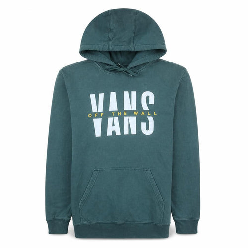 Vans Men's Green Pullover Hoodie Small Logo Off The Wall Skate Fleece