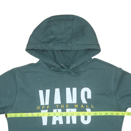 Vans Men's Green Pullover Hoodie Small Logo Off The Wall Skate Fleece