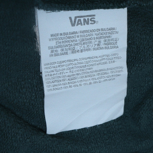 Vans Men's Green Pullover Hoodie Small Logo Off The Wall Skate Fleece