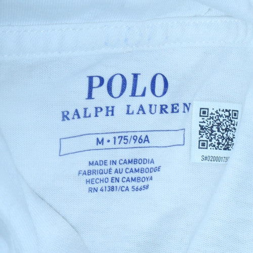 Ralph Lauren Boys White Pullover Hoodie M Cotton Jersey Long Sleeve