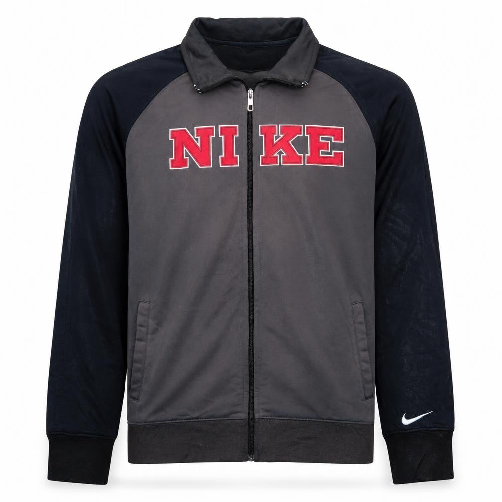 Nike Men's Grey Track Jacket L Full Zip Sports Activewear