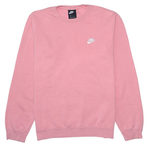 Nike Women's Pink Crew Neck Pullover Sweatshirt L Cotton Blend