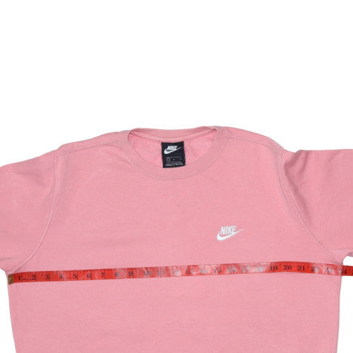 Nike Women's Pink Crew Neck Pullover Sweatshirt L Cotton Blend