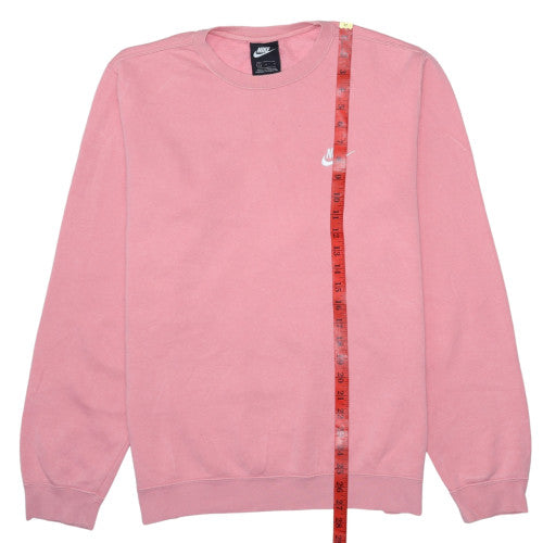 Nike Women's Pink Crew Neck Pullover Sweatshirt L Cotton Blend