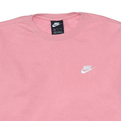 Nike Women's Pink Crew Neck Pullover Sweatshirt L Cotton Blend