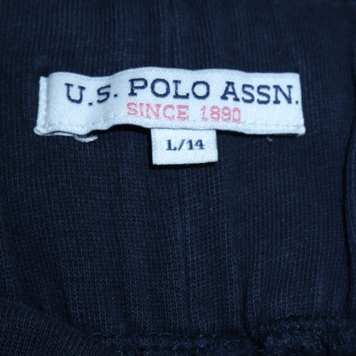 U.S. Polo Assn. Women’s Blue Cotton Wide-Leg Jogger Trousers Size 14