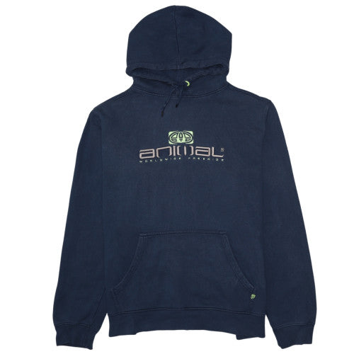 Animal Womens Navy Blue Pullover Hoodie XXL 100% Cotton
