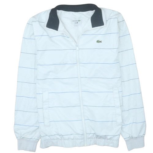 Lacoste Men's White Track Jacket Size M Lightweight Zip-Up