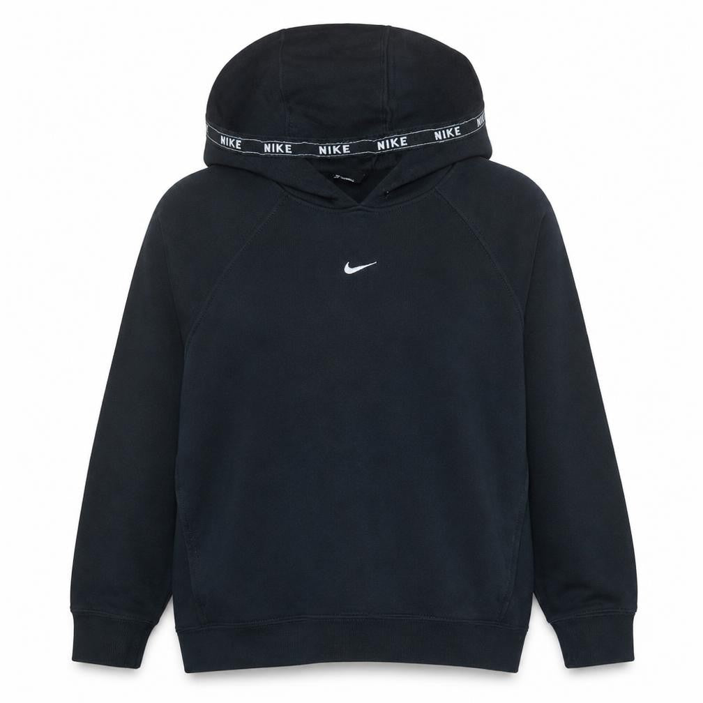Front view of Nike Women Black Small Pullover Hoodie Cotton Blend Sweatshirt