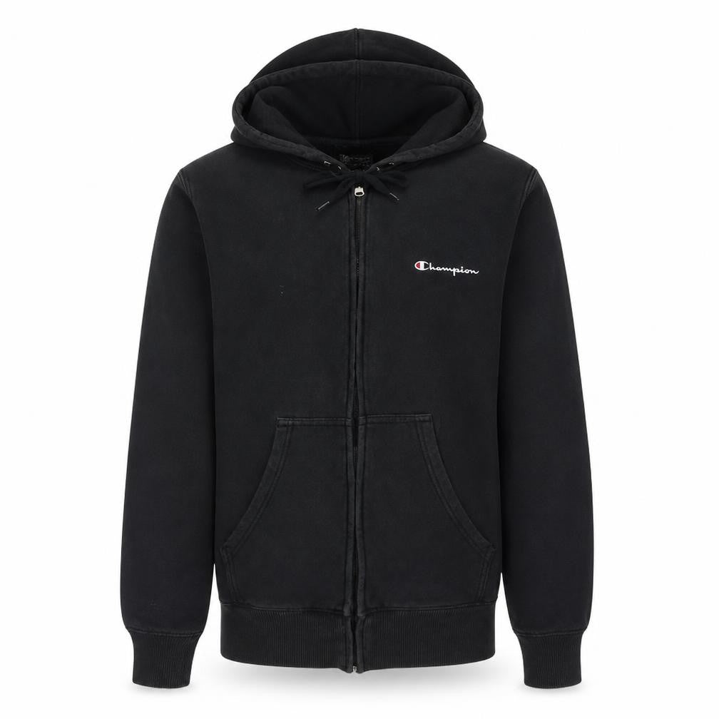 Champion Men’s Black Full Zip Hoodie Size S Fleece Lined Athletic