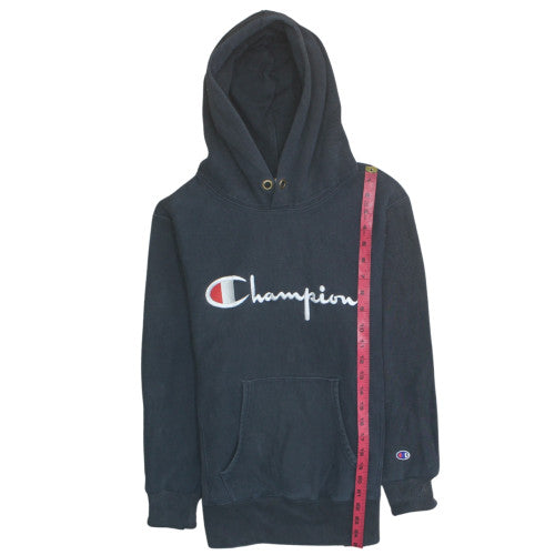 Champion Men's Blue Medium Pullover Hoodie Embroidered Logo
