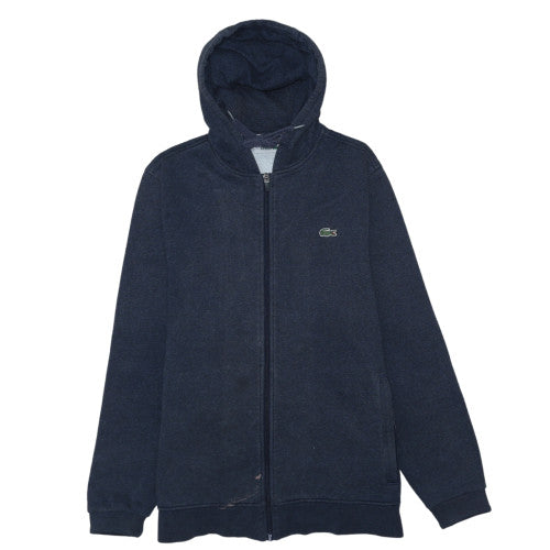 Lacoste Men's Blue Full Zip Hoodie Size L Fleece Cotton Blend
