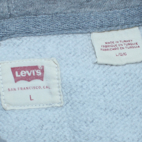 Levi's Men's Grey Full Zip Hoodie L Regular Fit Cotton Blend